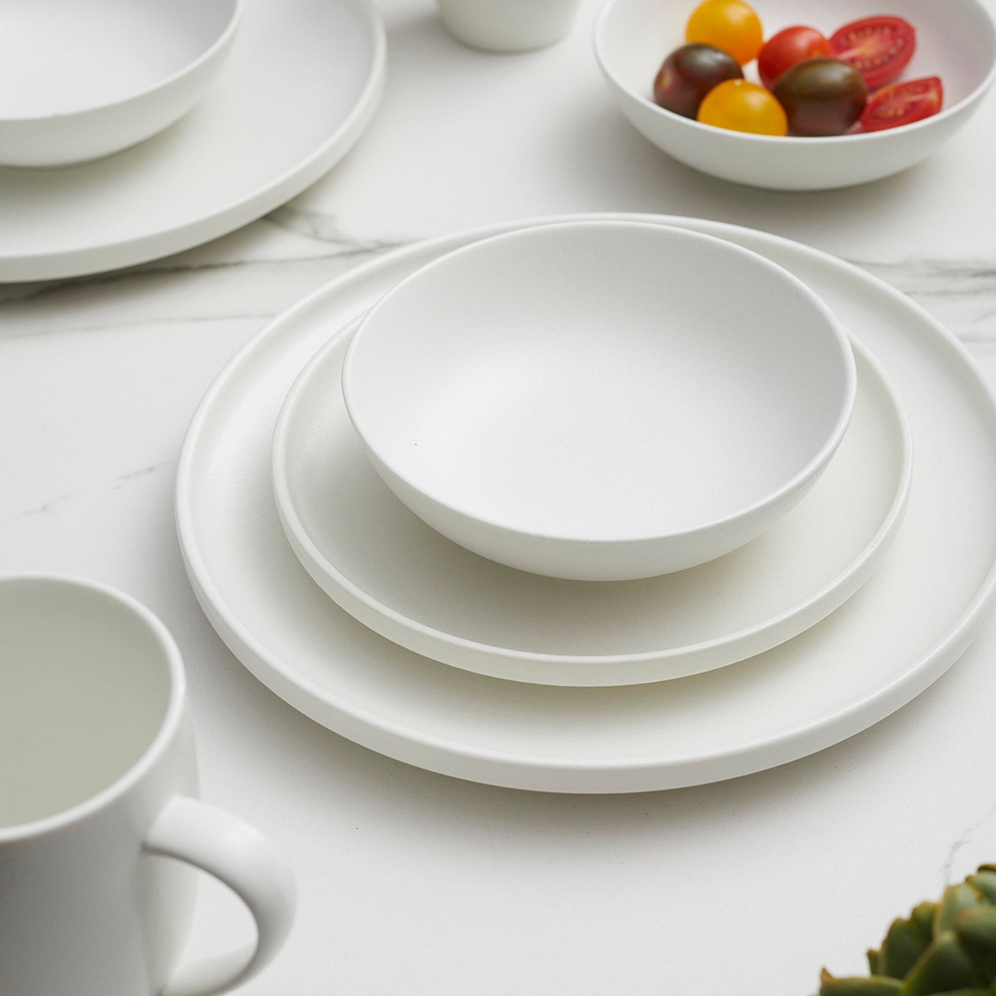 Juego de Vajilla Blanco Porcelana 16 Pzs Coquinaria