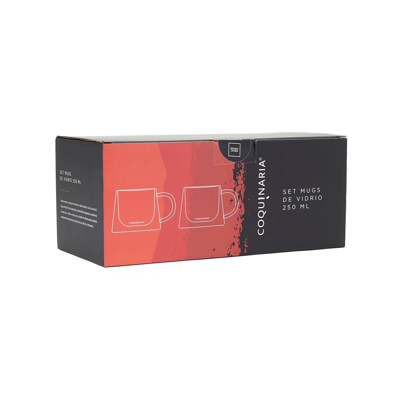 Set 2 Mugs de Vidrio 250 ml Coquinaria