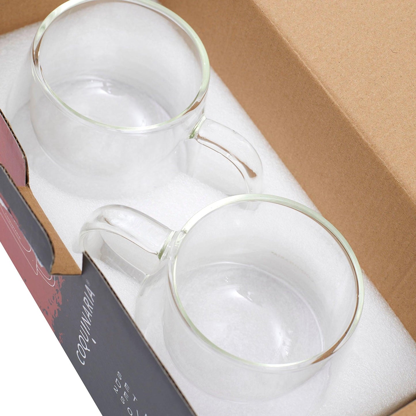 Set 2 Mugs de Vidrio 250 ml Coquinaria